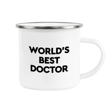 World's Best Doctor, Metallic enamel cup white 360ml