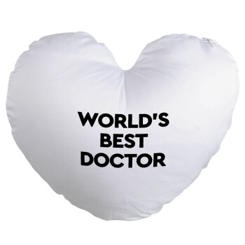 World's Best Doctor, Μαξιλάρι καναπέ καρδιά 40x40cm περιέχεται το  γέμισμα