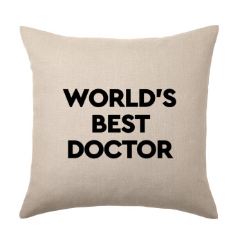 World's Best Doctor, Μαξιλάρι καναπέ ΛΙΝΟ 40x40cm περιέχεται το  γέμισμα