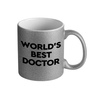 World's Best Doctor, Κούπα Ασημένια Glitter που γυαλίζει, κεραμική, 330ml