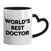Mug heart black handle, ceramic, 330ml