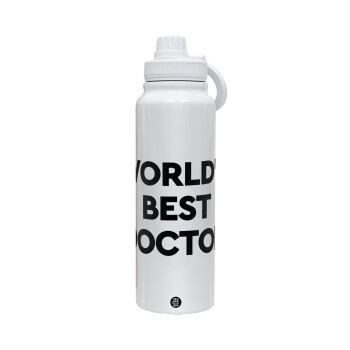 World's Best Doctor, 1L Stainless Steel Thermal Bottle with Phone Holder & Double Wall Insulation