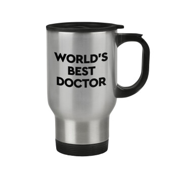 World's Best Doctor, Stainless steel travel mug with lid, double wall 450ml