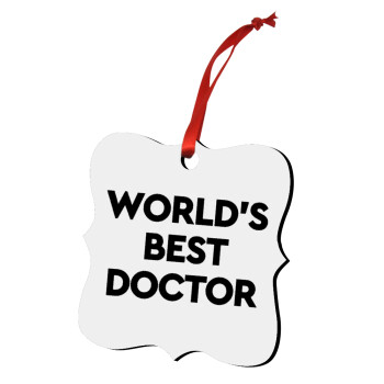 World's Best Doctor, Χριστουγεννιάτικο στολίδι polygon ξύλινο 7.5cm
