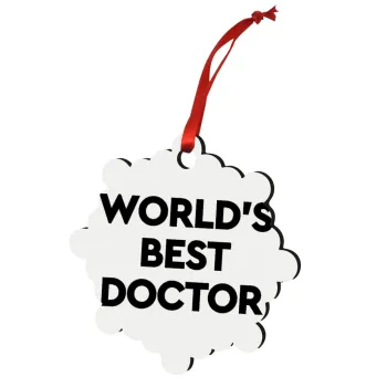 World's Best Doctor, Christmas ornament snowflake wooden 7.5cm