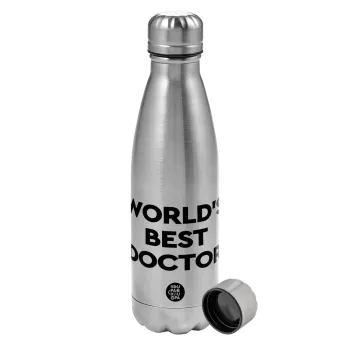 World's Best Doctor, Metallic water bottle, stainless steel, 750ml
