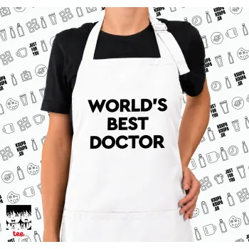 World's Best Doctor, Ποδιά μακριά Σεφ ολόσωμη με τσέπες white (ΕΝΗΛΙΚΩΝ)