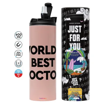 World's Best Doctor, Tumbler stainless steel PINK 600ml