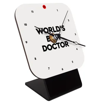 World's Best Doctor, Επιτραπέζιο ρολόι ξύλινο με δείκτες (10cm)