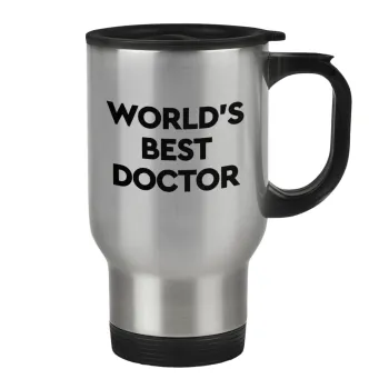 World's Best Doctor, Κούπα ταξιδιού ανοξείδωτη με καπάκι, διπλού τοιχώματος (θερμό) 450ml