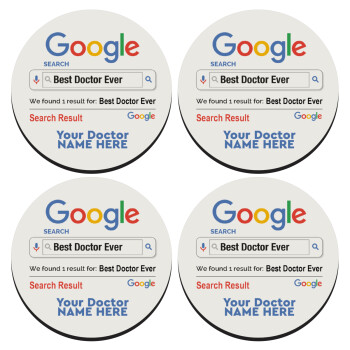 Searching for Best Doctor Ever..., SET of 4 round wooden coasters (9cm)