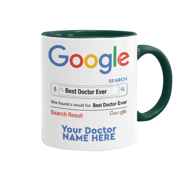 Searching for Best Doctor Ever..., Κούπα χρωματιστή πράσινη, κεραμική, 330ml
