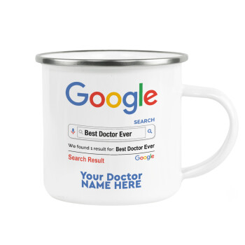 Searching for Best Doctor Ever..., Metallic enamel cup white 360ml