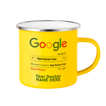 Searching for Best Doctor Ever..., Yellow Enamel Metallic Cup 360ml