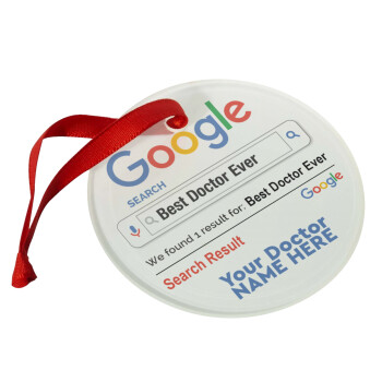 Searching for Best Doctor Ever..., Στολίδι Χριστουγεννιάτικο στολίδι γυάλινο 9cm