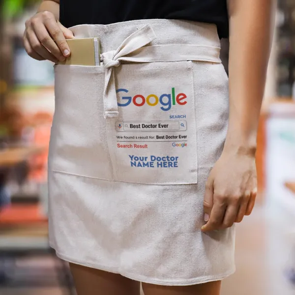 Searching for Best Doctor Ever... — Ποδιά Μέσης με διπλή τσέπη Barista/Bartender, Beige