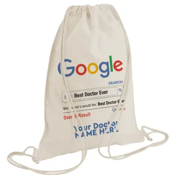 Searching for Best Doctor Ever..., Backpack bag GYMBAG natural (28x40cm)