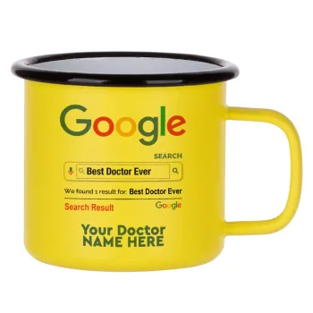 Searching for Best Doctor Ever..., Metallic enamel MATT Yellow cup 360ml