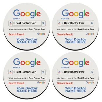 Searching for Best Doctor Ever..., SET of 4 round wooden coasters (9cm)