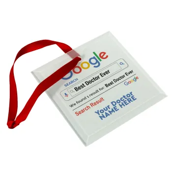 Searching for Best Doctor Ever..., Christmas ornament, glass square ornament 9x9cm