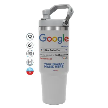 Searching for Best Doctor Ever..., GREY color, 890ml (30oz) stainless Steel Tumbler with Handle