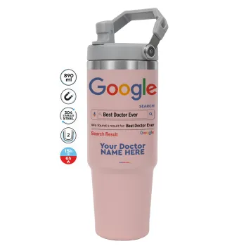 Searching for Best Doctor Ever..., Pink color, 890ml (30oz) stainless Steel Tumbler with Handle