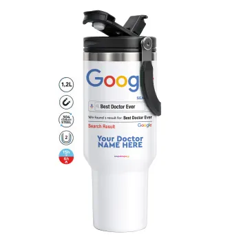 Searching for Best Doctor Ever..., Mega Stainless steel Tumbler with lid, double wall 1,2L