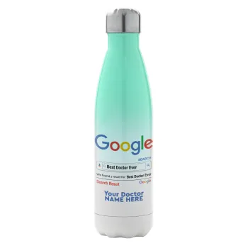 Searching for Best Doctor Ever..., Metal mug thermos Green/White (Stainless steel), double wall, 500ml