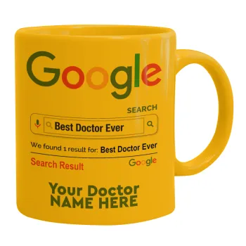 Searching for Best Doctor Ever..., Κούπα, κεραμική κίτρινη, 330ml