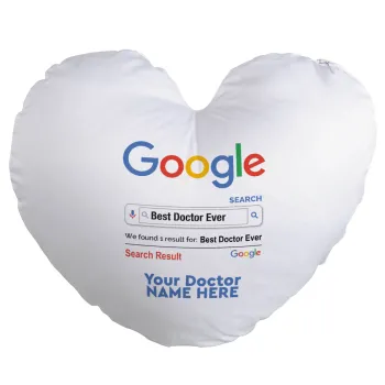 Searching for Best Doctor Ever..., Μαξιλάρι καναπέ καρδιά 40x40cm περιέχεται το  γέμισμα