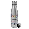 Metallic water bottle, stainless steel, 750ml