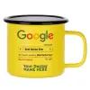 Metallic enamel MATT Yellow cup 360ml