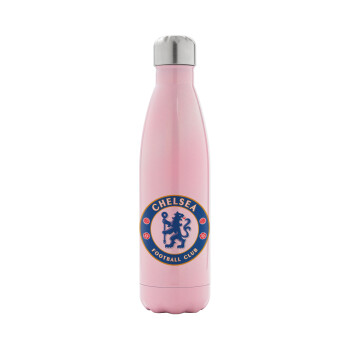 FC Chelsea, Μεταλλικό παγούρι θερμός Ροζ Ιριδίζον (Stainless steel), διπλού τοιχώματος, 500ml