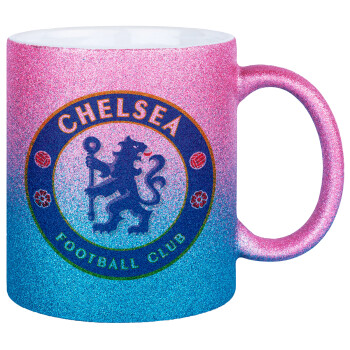 FC Chelsea, Κούπα Χρυσή/Μπλε Glitter, κεραμική, 330ml