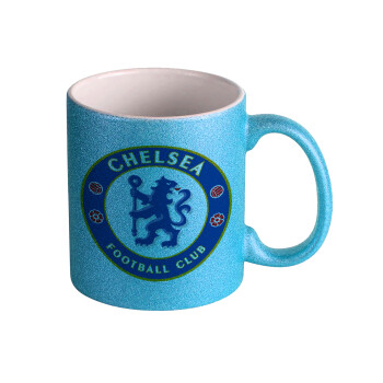 FC Chelsea, Κούπα Σιέλ Glitter που γυαλίζει, κεραμική, 330ml
