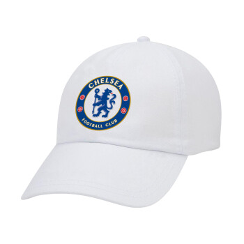 FC Chelsea, Καπέλο Ενηλίκων Baseball Λευκό 5-φύλλο (POLYESTER, ΕΝΗΛΙΚΩΝ, UNISEX, ONE SIZE)