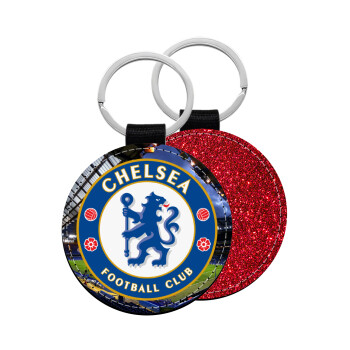 FC Chelsea, Μπρελόκ Δερματίνη, στρογγυλό ΚΟΚΚΙΝΟ (5cm)