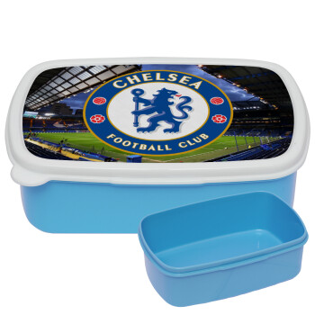 FC Chelsea, ΜΠΛΕ παιδικό δοχείο φαγητού (lunchbox) πλαστικό (BPA-FREE) Lunch Βox M18 x Π13 x Υ6cm
