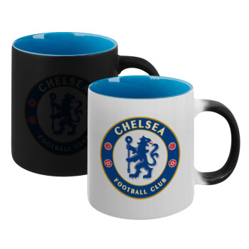 FC Chelsea, Κούπα Μαγική εσωτερικό μπλε, κεραμική 330ml που αλλάζει χρώμα με το ζεστό ρόφημα (1 τεμάχιο)