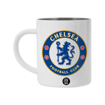 FC Chelsea, BIG Mug Stainless steel double wall (450ml, White)