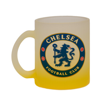 FC Chelsea, Κούπα γυάλινη δίχρωμη με βάση το κίτρινο ματ, 330ml