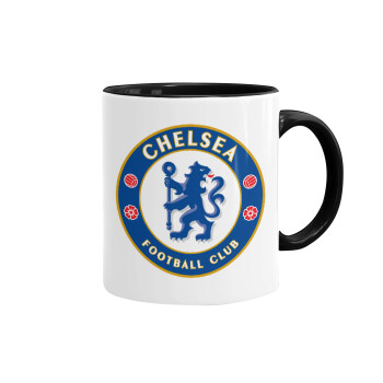 FC Chelsea, Κούπα χρωματιστή μαύρη, κεραμική, 330ml