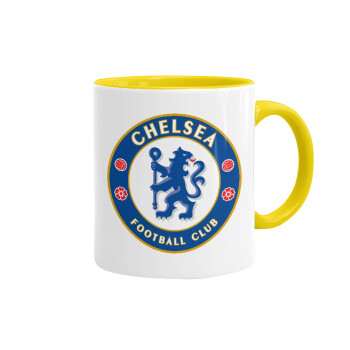 FC Chelsea, Κούπα χρωματιστή κίτρινη, κεραμική, 330ml