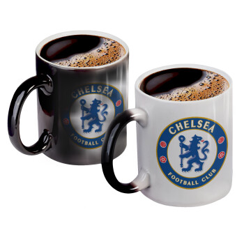 FC Chelsea, Color changing magic Mug, ceramic, 330ml when adding hot liquid inside, the black colour desappears (1 pcs)
