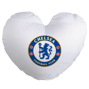 FC Chelsea, Μαξιλάρι καναπέ καρδιά 40x40cm περιέχεται το  γέμισμα