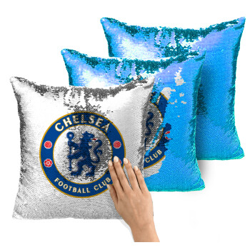 FC Chelsea, Μαξιλάρι καναπέ Μαγικό Μπλε με πούλιες 40x40cm περιέχεται το γέμισμα