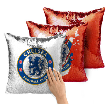 FC Chelsea, Μαξιλάρι καναπέ Μαγικό Κόκκινο με πούλιες 40x40cm περιέχεται το γέμισμα