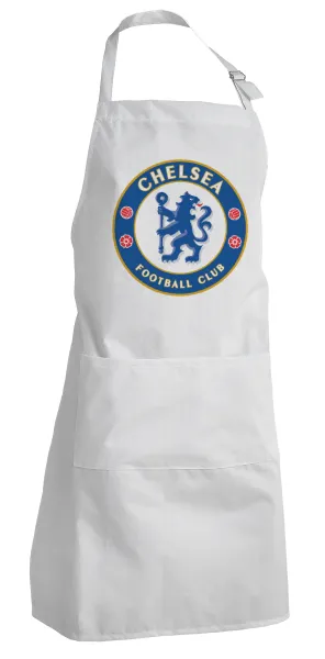 FC Chelsea — Ποδιά μαγειρικής Σεφ Ολόσωμη Ενήλικων (με ρυθμιστικά και 2 τσέπες, one size)