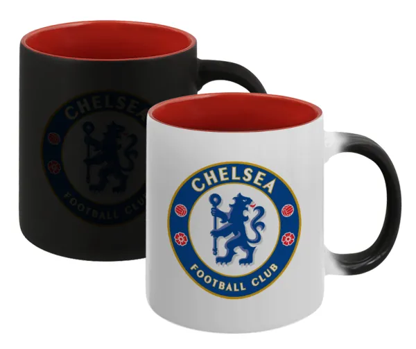 FC Chelsea — Κούπα Μαγική εσωτερικό κόκκινο, κεραμική, 330ml που αλλάζει χρώμα με το ζεστό ρόφημα
