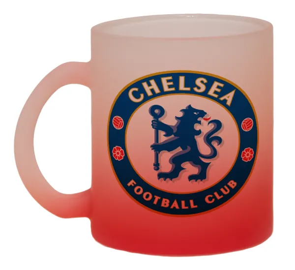 FC Chelsea — Two-tone glass mug with matte red base, 330ml